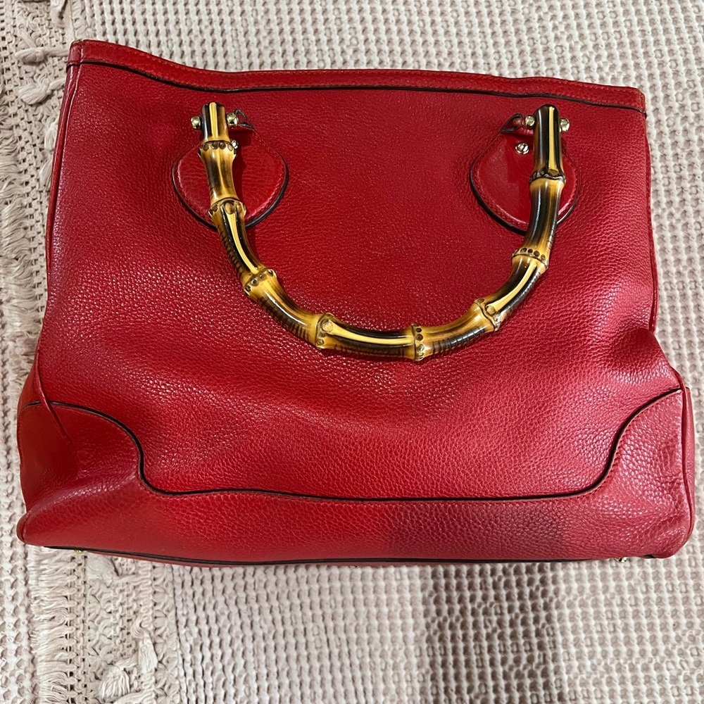 Gucci Diana Bamboo Top Handle Red Shoulder Tote Bag with Dustbag - Picture 4 of 13